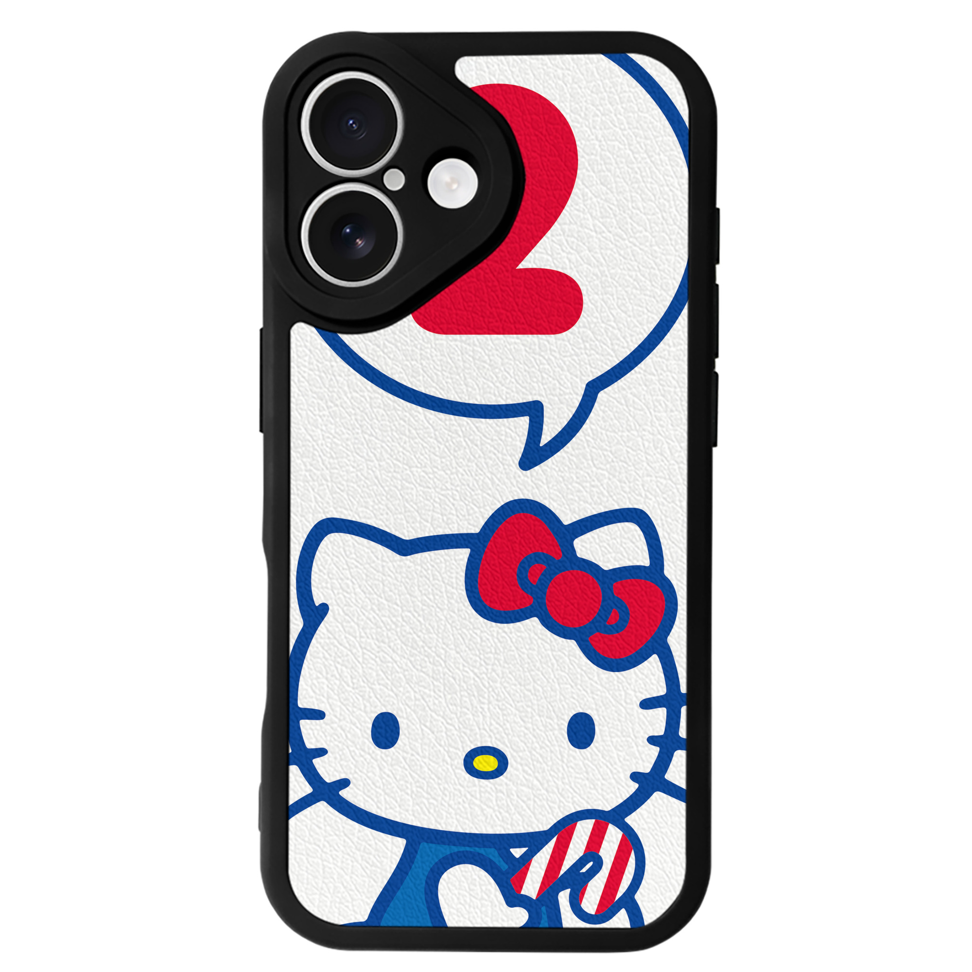 （画像用） Hello Kitty ハローキティ 【iPhone 16シリーズ対応】シリコンスマホケース（レザー調） 材質：シリコン